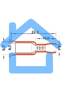 Разъем штекерный изолированный гнездо 4 мм 1.5-2.5 мм² (РШи-м 2.5-4/РШИм 2-5-4 ) синий Rexant