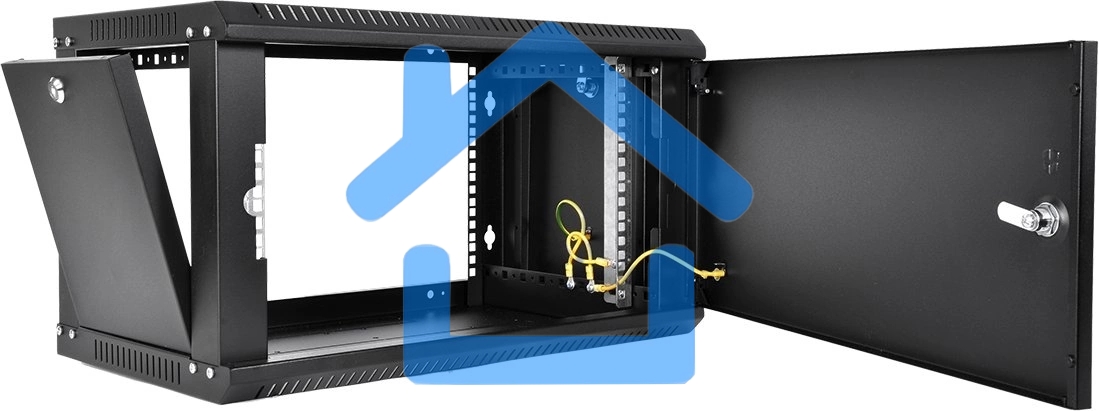 Шкаф телекоммуникационный настенный разборный ЦМО ЭКОНОМ 9U (600 x 650) дверь металл, черный (ШРН-Э-9.650.1-9005)