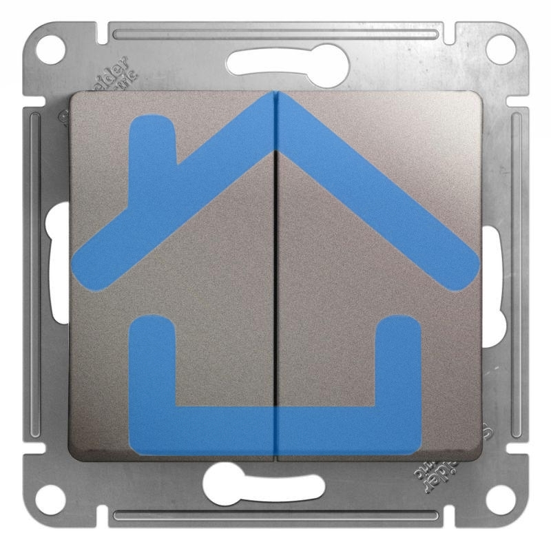 Механизм выключателя 2-кл. СП Glossa сх.5 10А IP20 10AX платина SchE GSL001251