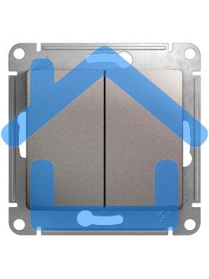 Механизм выключателя 2-кл. СП Glossa сх.5 10А IP20 10AX платина SchE GSL001251