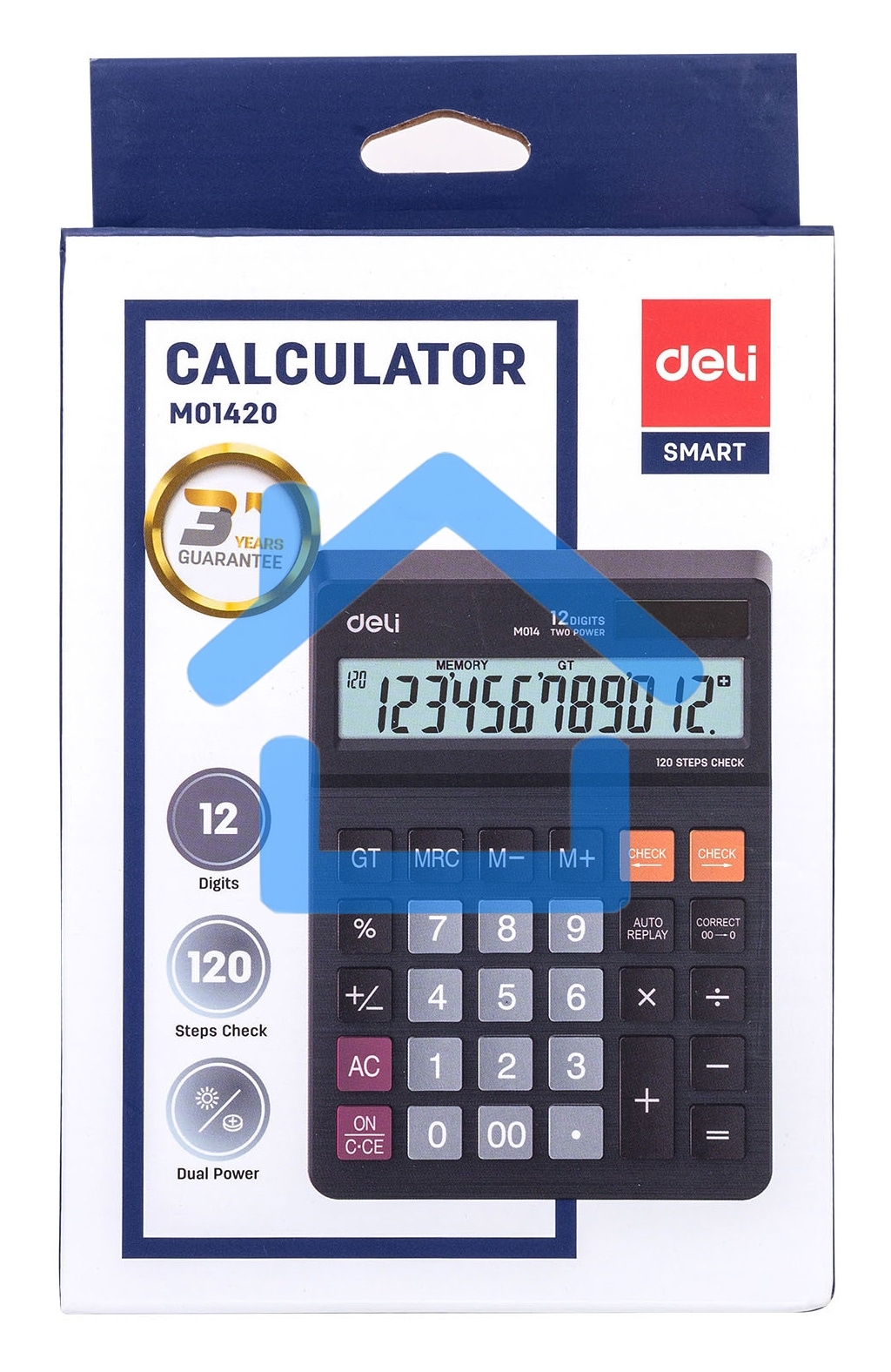 Калькулятор настольный Deli EM01420 черный 12-разр.