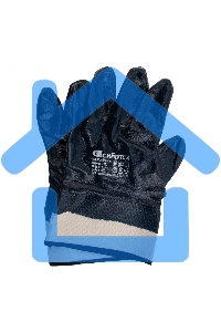 Перчатки трикотажные с обливом из бутадиен-нитрильного каучука, крага, L Сибртех