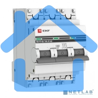 Автоматический выключатель EKF mcb4763-3-50C-pro 3P 50А (C) 4,5kA ВА 47-63 EKF PROxima