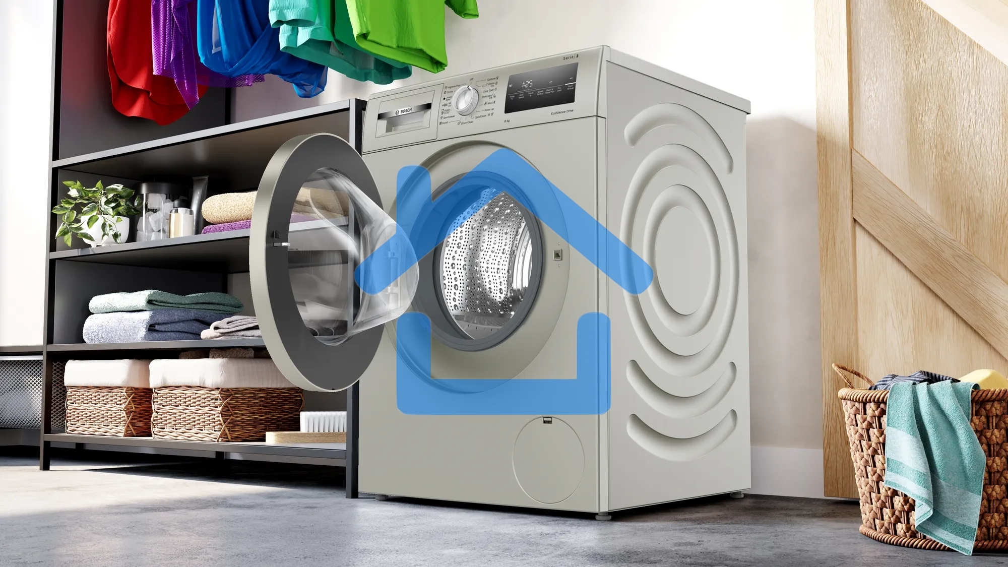 Стиральная машина Bosch WAN2420XME серебристый, загрузка фронтальная 8 кг, 1200 об/мин., класс: А+++