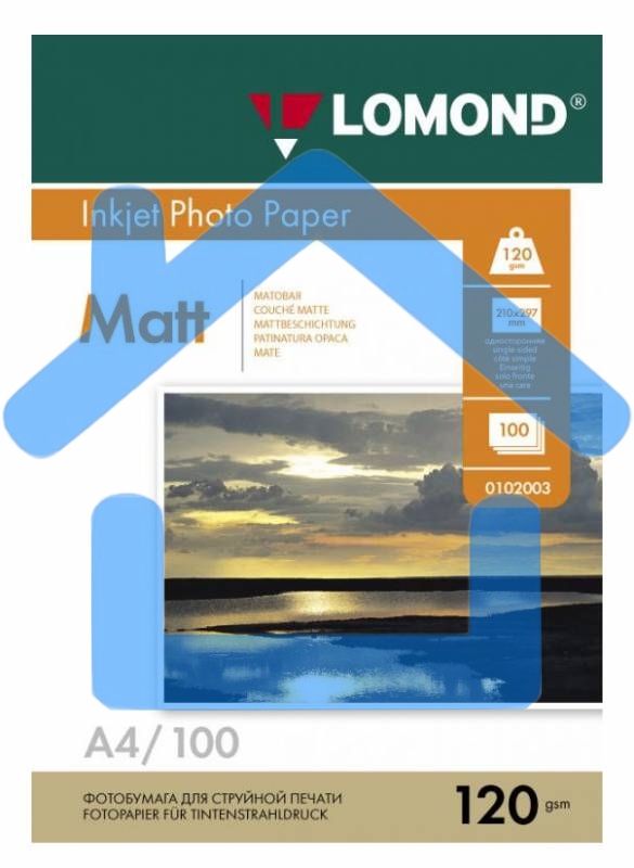 Фотобумага LOMOND Односторонняя Матовая A4/120/100л.