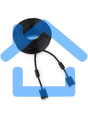 Кабель Gembird/Cablexpert CC-PPVGA-30M-B,Кабель VGA Premium, 15M/15M, 30м, черный, тройной экран, феррит.кольца