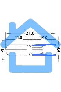 Разъем штекерный изолированный штекер 4 мм 1.5-2.5 мм² (РШи-п 2.5-4/РШИп 2-5-4) синий Rexant
