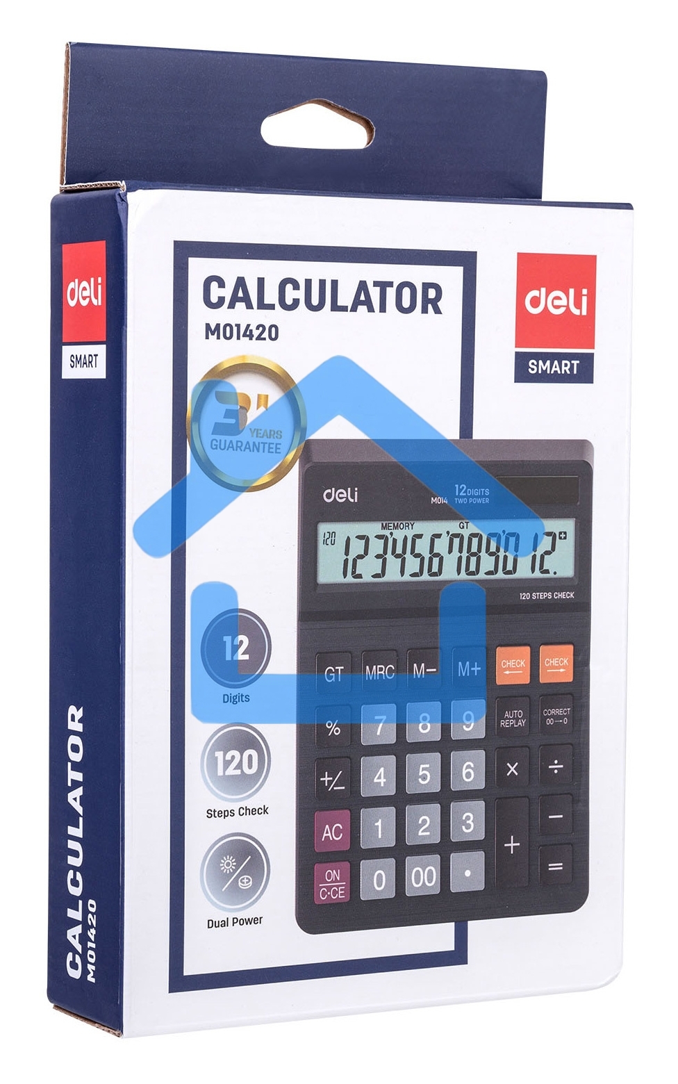 Калькулятор настольный Deli EM01420 черный 12-разр.