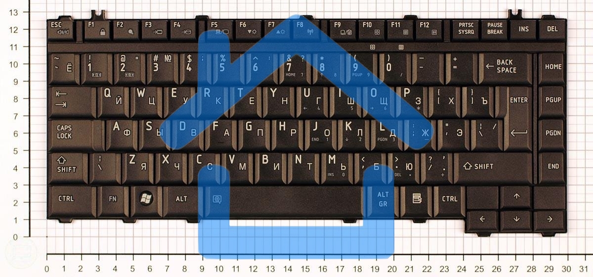 Клавиатура для ноутбука Toshiba Satellite A300 M300 L300 M500 M505 черная матовая
