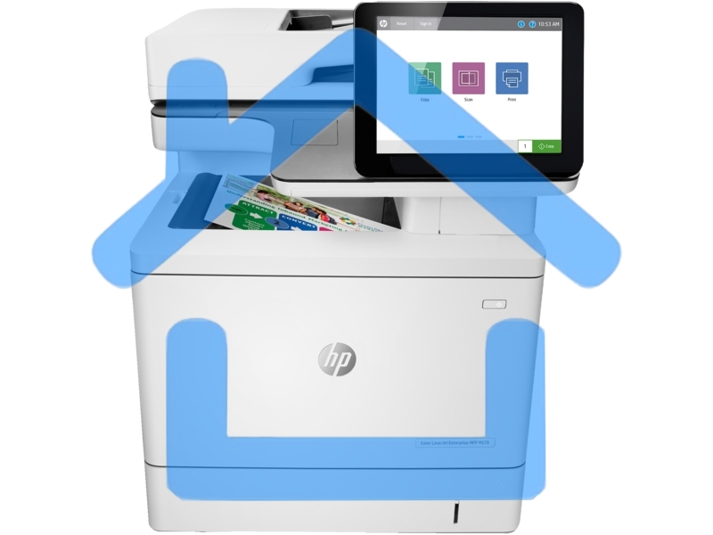 МФУ лазерное HP Color LaserJet Ent M578dn (7ZU85A), A4, цветной, печ. до 38 стр/мин., скан. до 43 стр/мин. (ч/б) 38 стр/мин. (цвет), 1200 x 1200 dpi (печать) 600x600dpi (скан.), USB, RJ-45, Air Print, Mopria