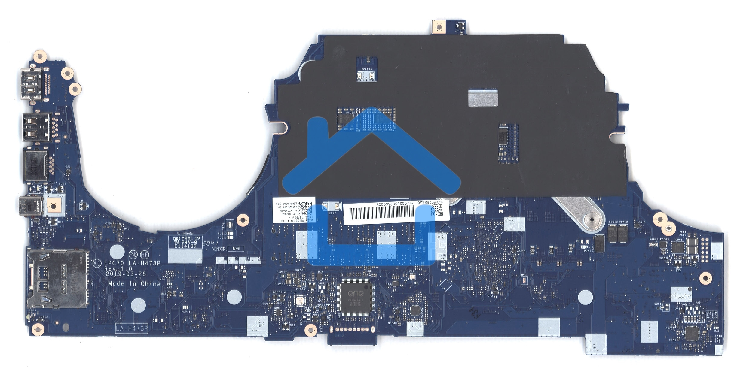 Материнская плата LA-H473P FPC70 17-CD i7-9750 Nvidia RTX 1660TI