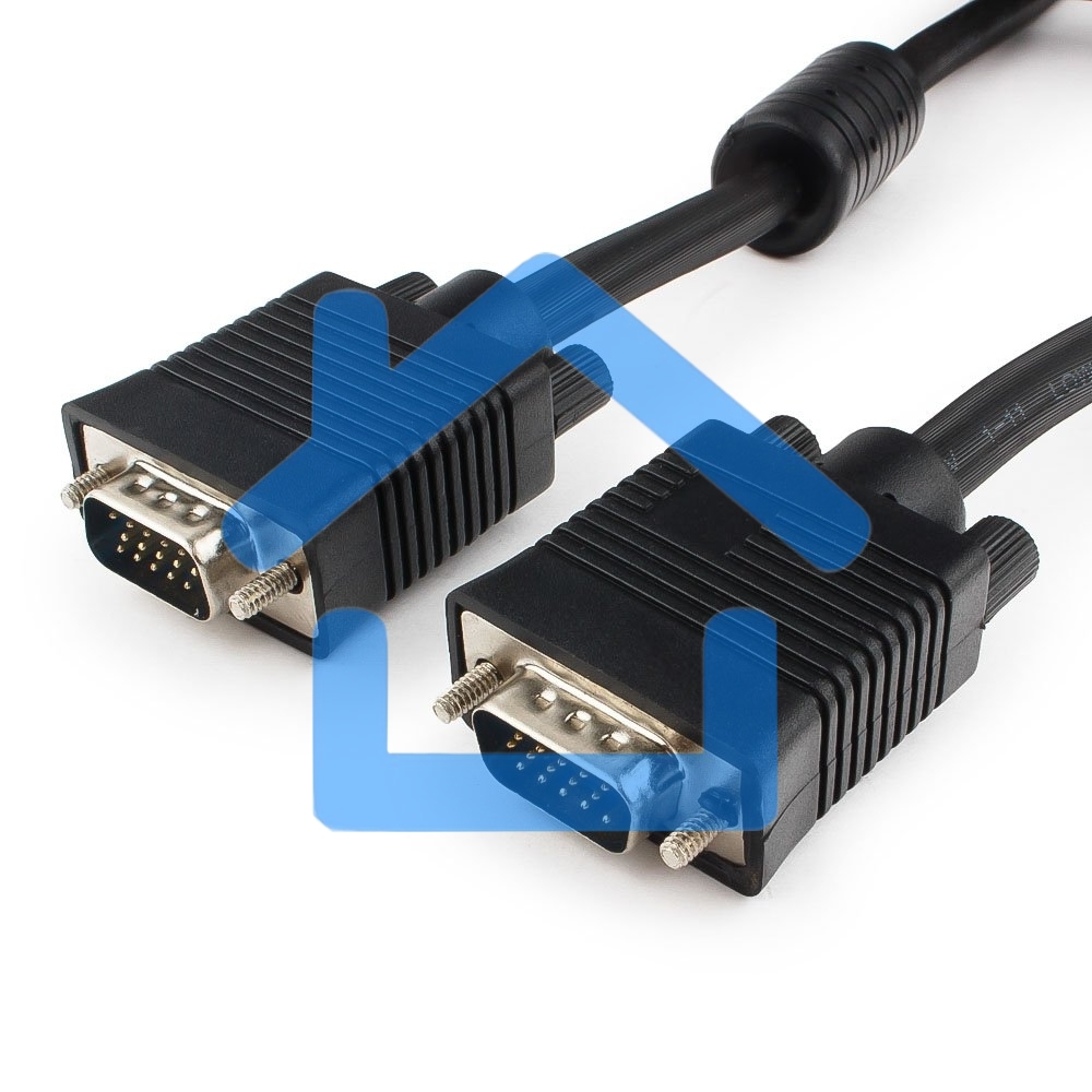 Кабель Gembird/Cablexpert CC-PPVGA-30M-B, Кабель VGA Premium, 15M/15M, 30м, черный, тройной экран, феррит.кольца