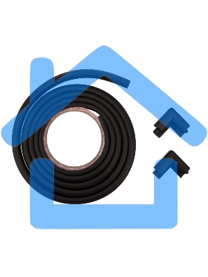 Набор: тонкая мягкая универсальная лента для крепления на острые края (NBR,14*4*2000 мм) + 4 мягкие насадки-протектора 