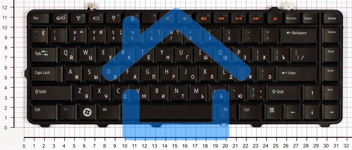 Клавиатура для ноутбука Dell Studio 1555 1556 1557 1558 черная