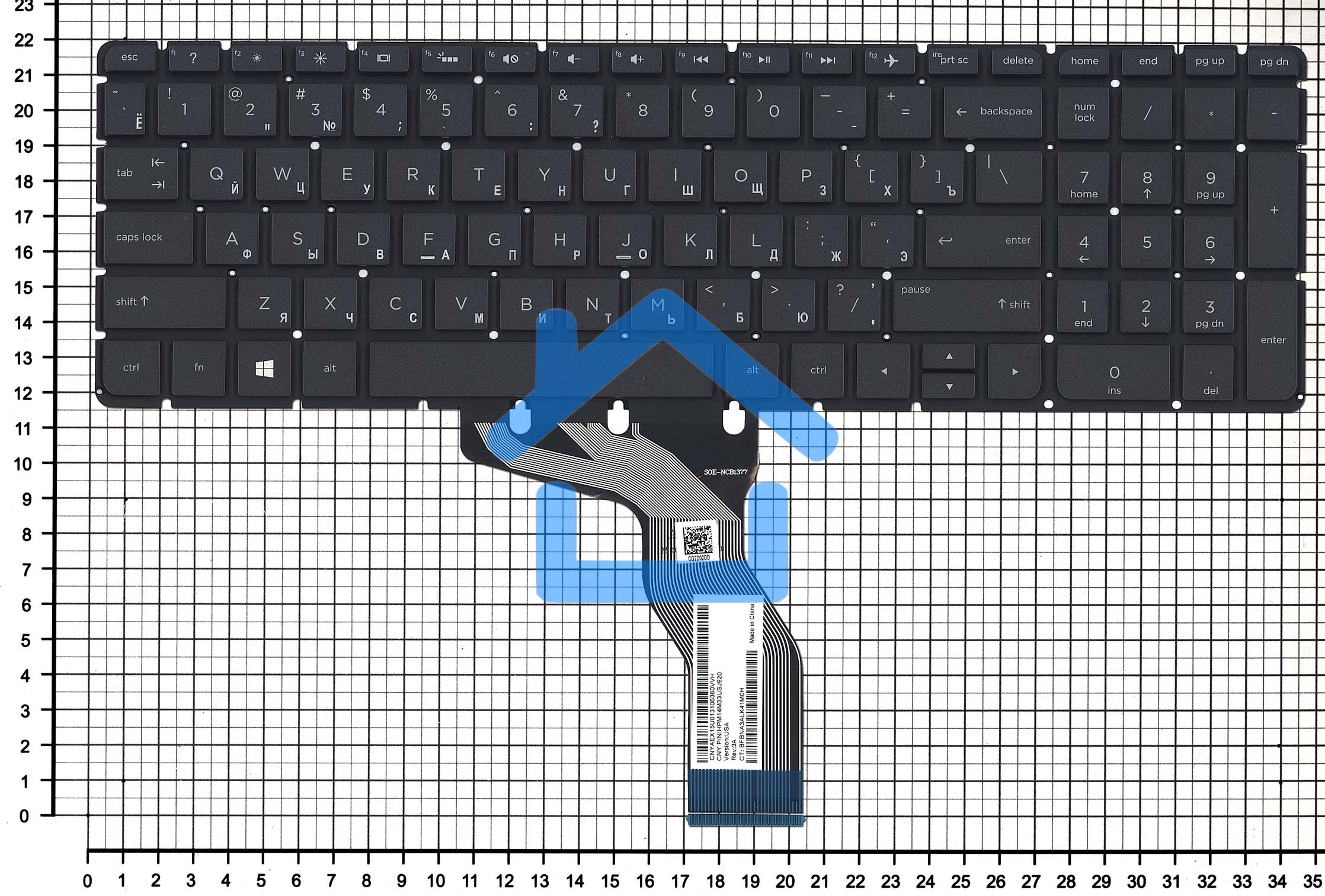 Клавиатура для ноутбука HP Pavilion 15-ab 15-ab000 15z-ab100 черная с белой подсветкой