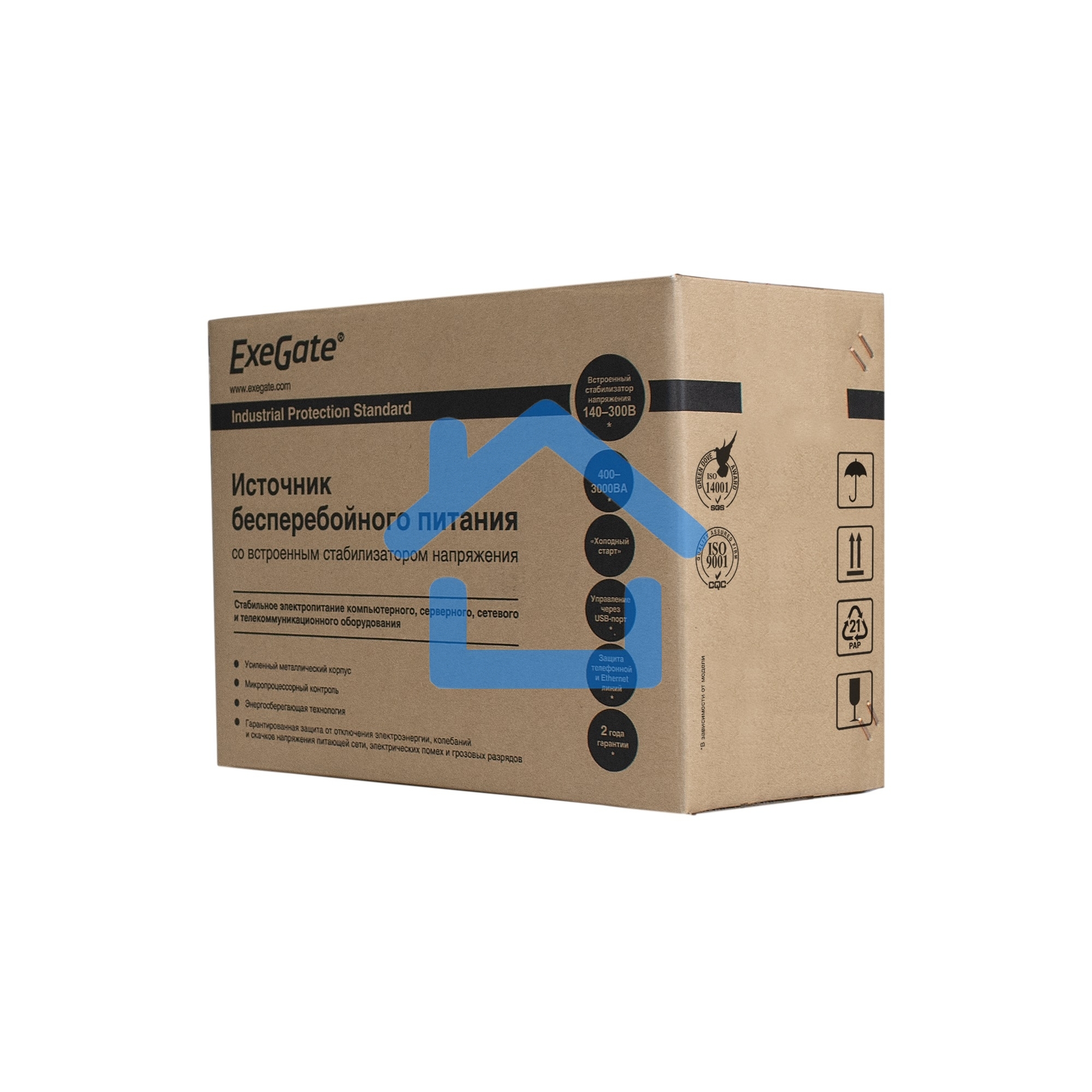 Источник бесперебойного питания ExeGate EP285568RUS Power Smart ULB-650.LCD.AVR.EURO 650VA/360W, LCD, AVR, 2 евророзетки, черный