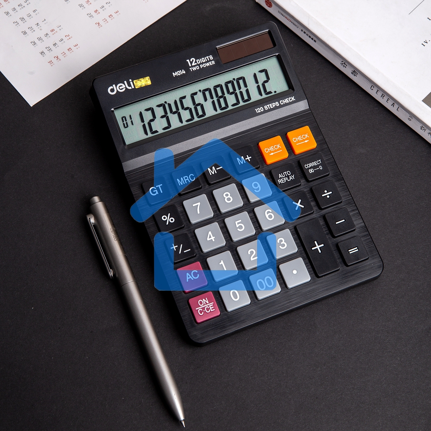 Калькулятор настольный Deli EM01420 черный 12-разр.