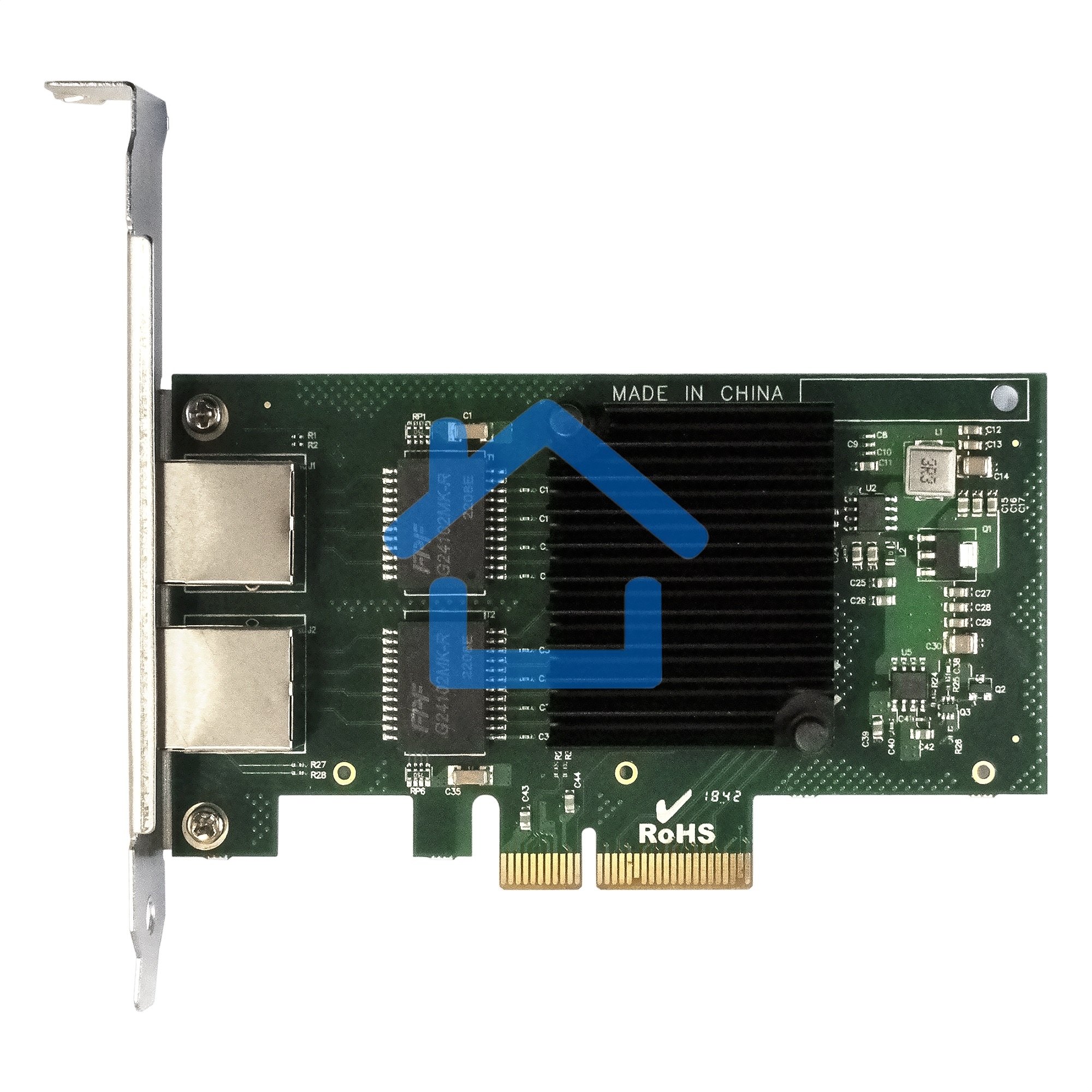 Сетевой адаптер ExeGate EXE-I350-T2V2 (PCI-E x4 v2.1, порты 2xRJ45 (медные), 10/100/1000Mbps, Gigabit NIC Intel Chipset NHI350AM2)