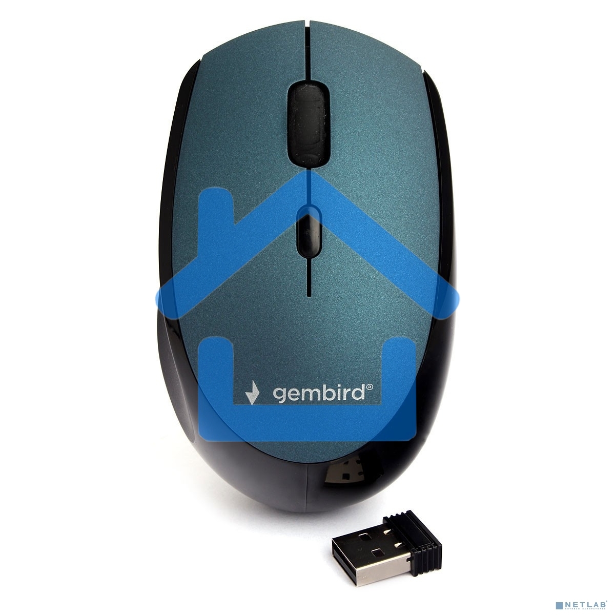Мышь беспроводная Gembird MUSW-354-B синий, 1600 dpi, радиоканал, USB, кнопки - 4