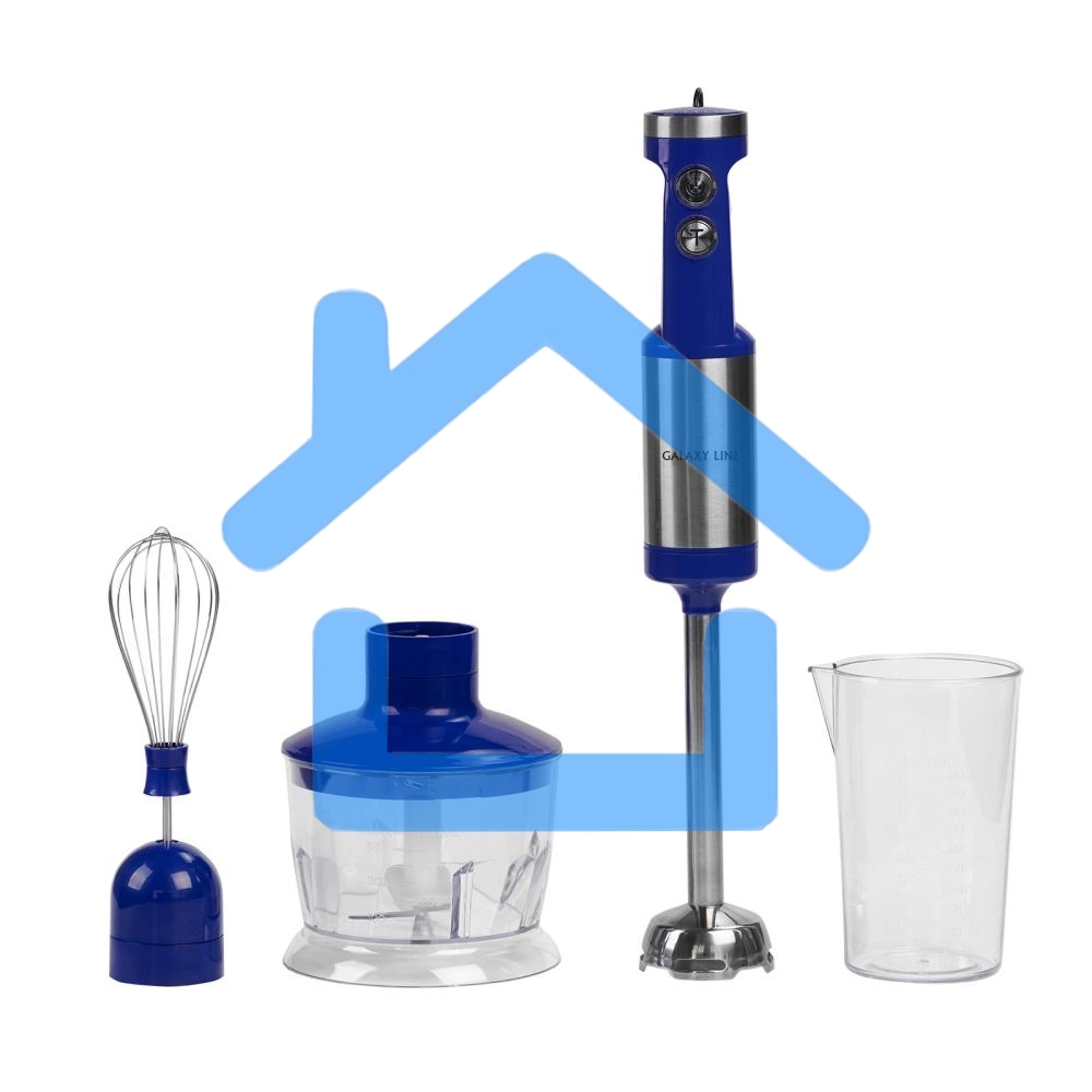 Блендер погружной Galaxy Line GL 2129, синий с серебристым, 900 Вт, 2 скорости и режим 