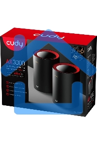 Бесшовный Mesh роутер Cudy M3000(2-PACK) AX3000 10/100/1000/2500BASE-T, белый (упак.:2шт)