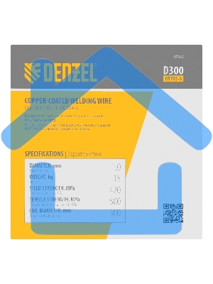Омедненная проволока Denzel ER70S-6, диам. 1 мм, 15 кг, диам. катушки D300