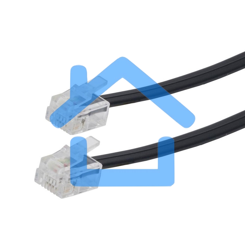 Кабель телефонный аппарат-розетка Cablexpert TC6P4C-5M-BK, 5 м черный
