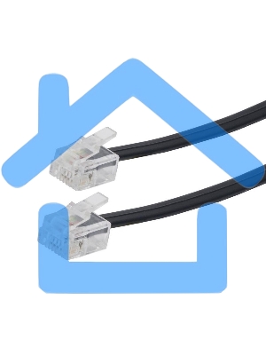 Кабель телефонный аппарат-розетка Cablexpert TC6P4C-5M-BK, 5 м черный