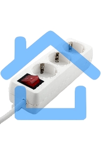 Сетевой фильтр Гарнизон ELB-G3-W-2, 3 евророзетки с выключателем и заземлением, допустимый ток 16А, длина 2м.