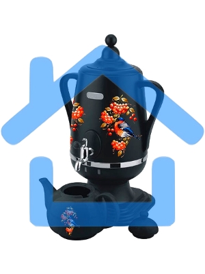 Самовар Добрыня DO-432(4,0л.) Снегирь на черном чер/к.з.x4