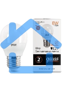 Лампа светодиодная LED Gauss Elementary Шар 8W E27 520lm 3000K 1/10/100 0