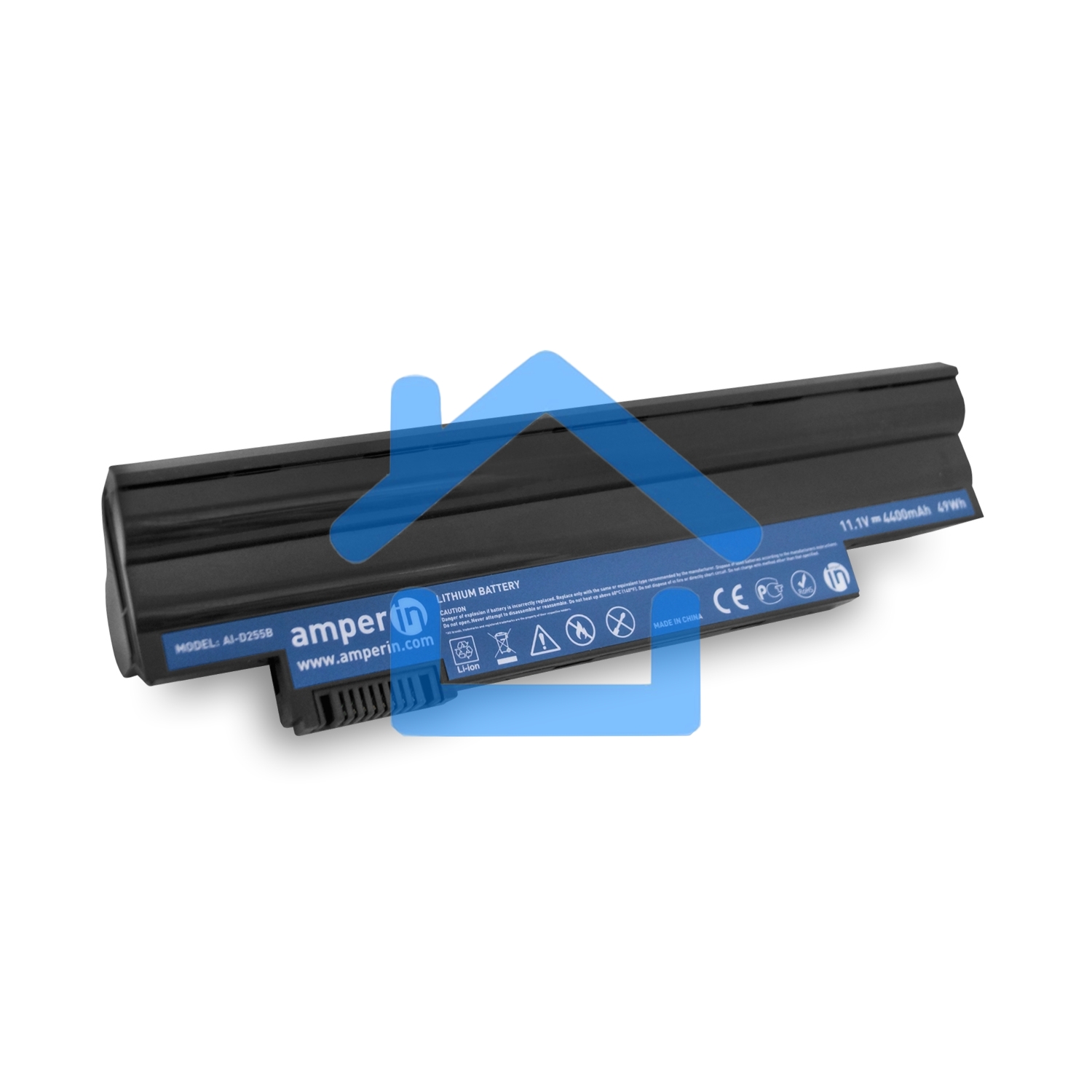 Аккумуляторная батарея Amperin для ноутбука Acer Aspire One D255 11.1V 4400mAh 49Wh черный