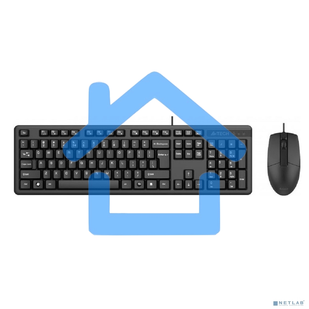 Клавиатура + мышь A4Tech KK-3330S клав:черный мышь:черный USB