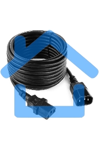 Кабель питания сист.блок-монитор Cablexpert PC-189-VDE-5M, 5м, C13-C14, VDE, 10А, Сечение провода: 0,75 мм2, черный, с заземлением
