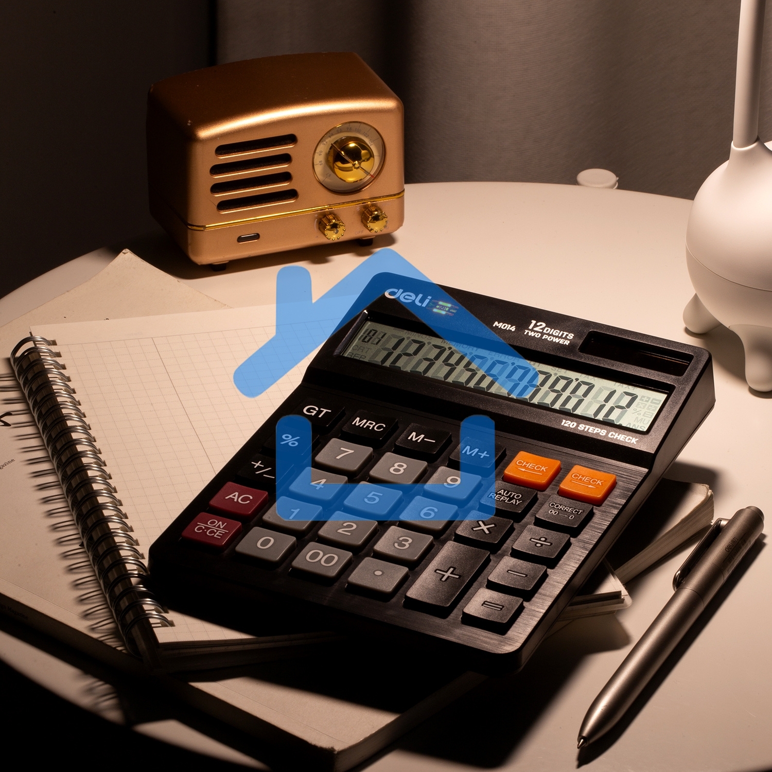 Калькулятор настольный Deli EM01420 черный 12-разр.