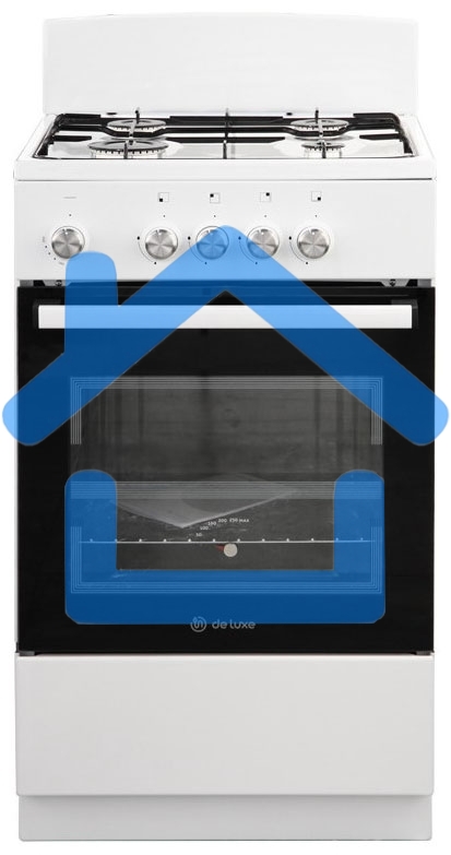 Плита газовая De Luxe 5040.48Г (Щ) белый, конфорок 4 шт, духовка 43 л, 50 см x 85 см x 50 см