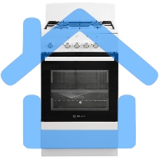 Плита газовая De Luxe 5040.48Г (Щ) белый, конфорок 4 шт, духовка 43 л, 50 см x 85 см x 50 см