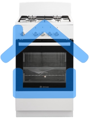 Плита газовая De Luxe 5040.48Г (Щ) белый, конфорок 4 шт, духовка 43 л, 50 см x 85 см x 50 см