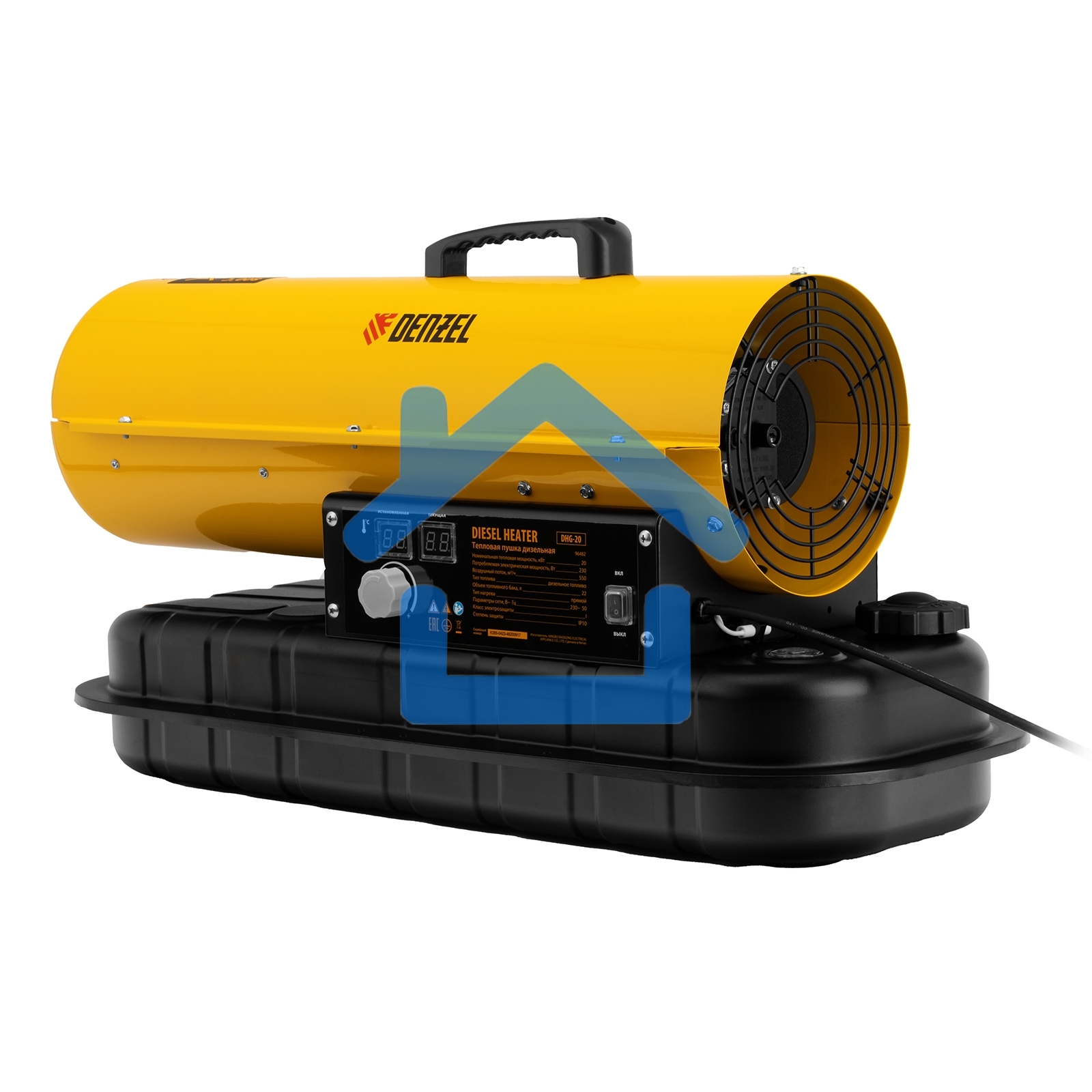 Дизельная тепловая пушка Denzel DHG-20, 20 кВт, 500 м3/ч, прямой нагрев
