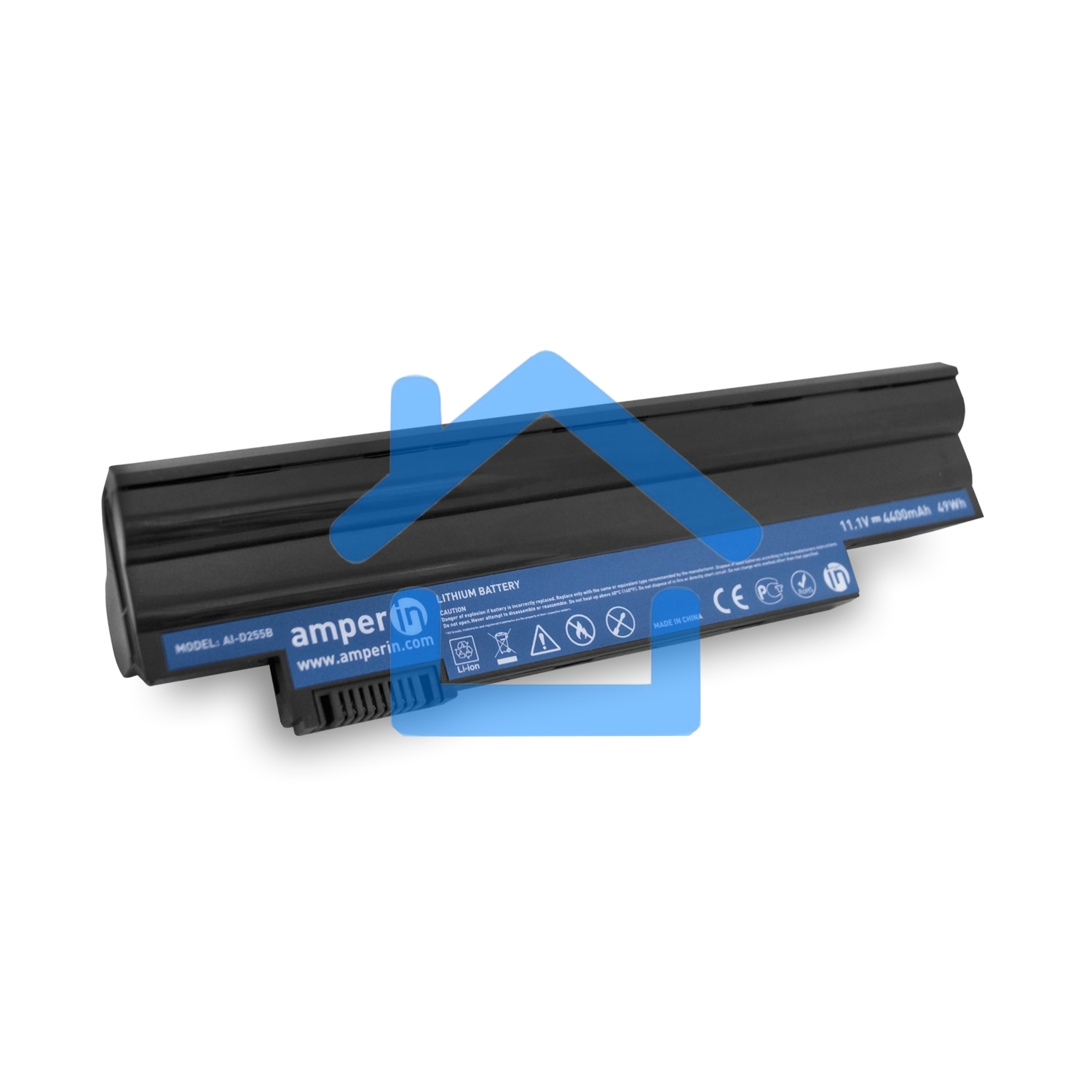 Аккумуляторная батарея Amperin для ноутбука Acer Aspire One D255 11.1V 4400mAh 49Wh черный