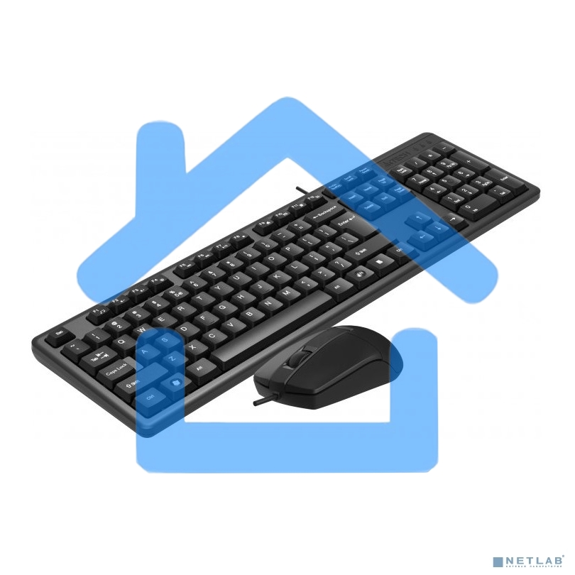 Клавиатура + мышь A4Tech KK-3330S клав:черный мышь:черный USB