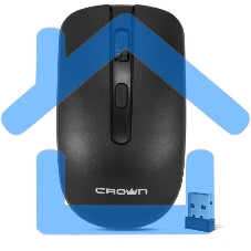 Мышь беспроводная Crown CMM-336W черный, 1600 dpi, радиоканал, USB, кнопки - 4