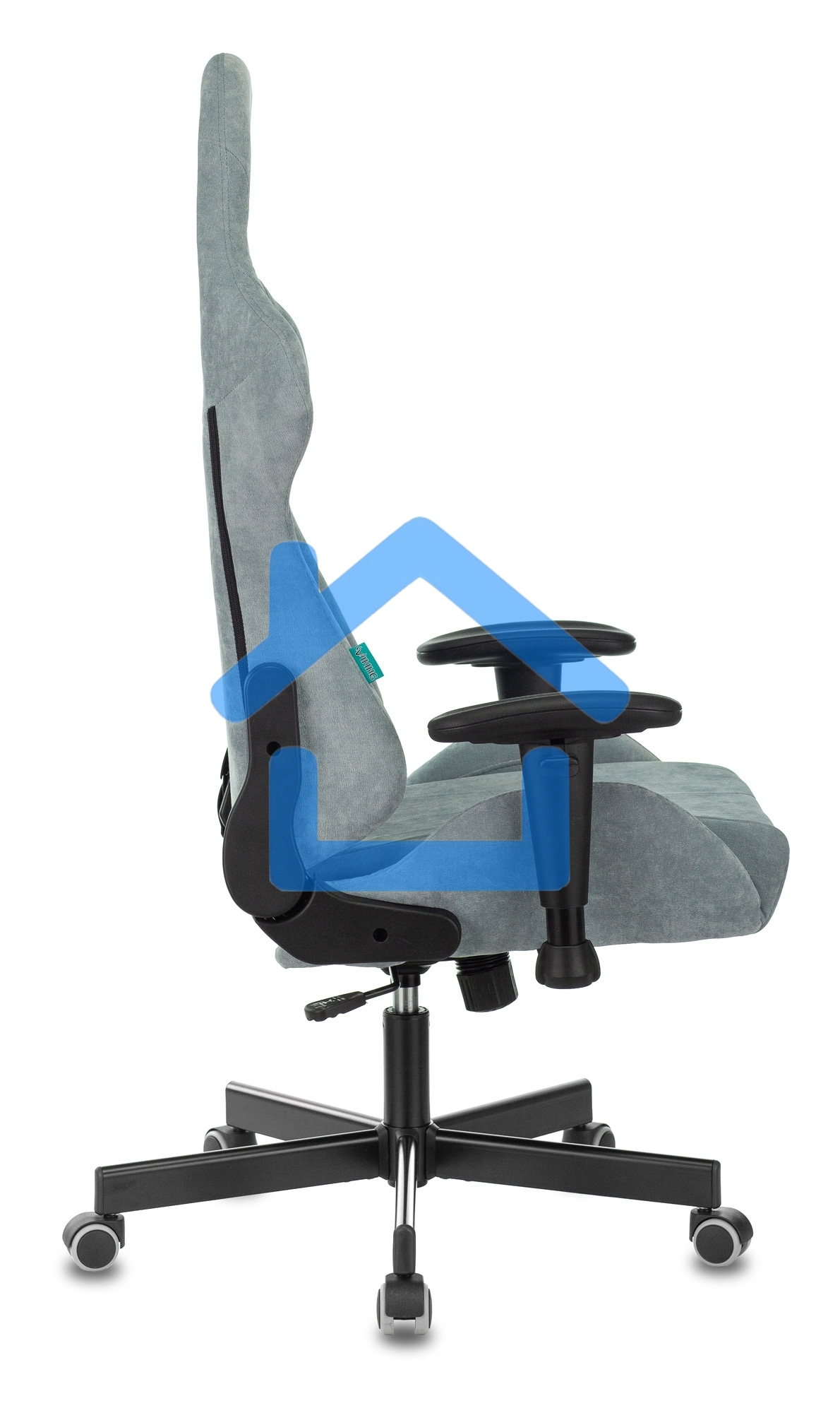 Кресло игровое Бюрократ VIKING KNIGHT LT28 FABRIC серо-голубой крестовина металл/пластик