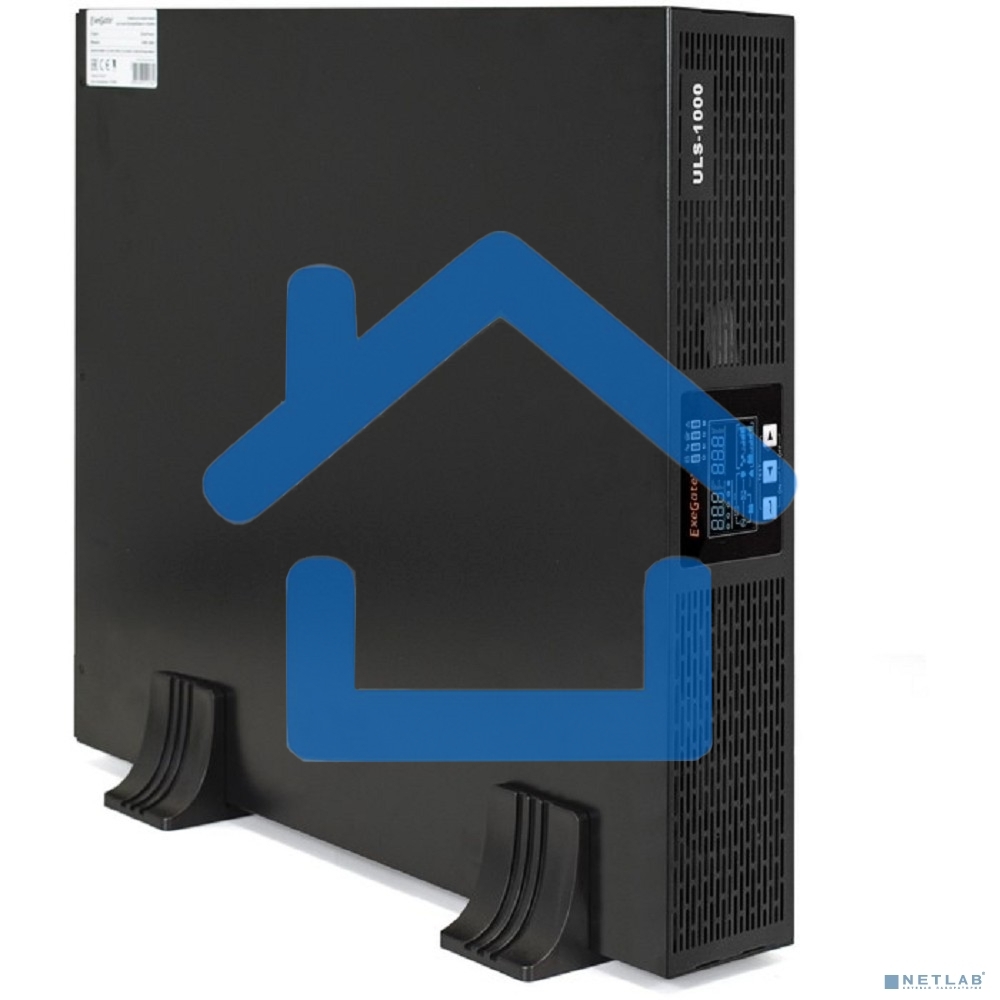 Источник бесперебойного питания On-line ExeGate EP285646RUS PowerExpert ULS-1000.LCD.AVR.C13.USB.RS232.SNMP.2U 1000VA/1000W, On-Line, PF=1, LCD, 4*IEC-C13, RS232, USB, SNMP-slot, Rackmount 2U/Tower, черный