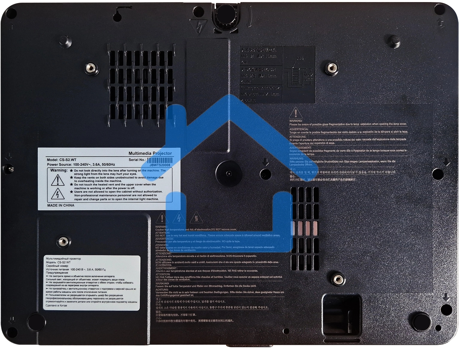 Проектор Cactus CS-S2.WT 3LCD 40000Lm LS 4000Lm ANSI (1024x768) 15000:1 ресурс лампы:10000часов 1xUSB typeA 2xHDMI 4.7кг