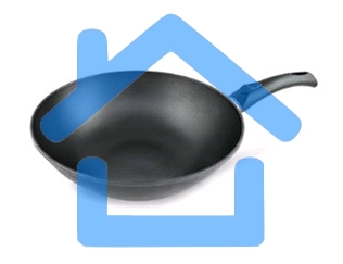 Сковорода ВОК (WOK) НМП 3126W круглая/покрытие антипригарное/ручка съемная (без крышки) черный