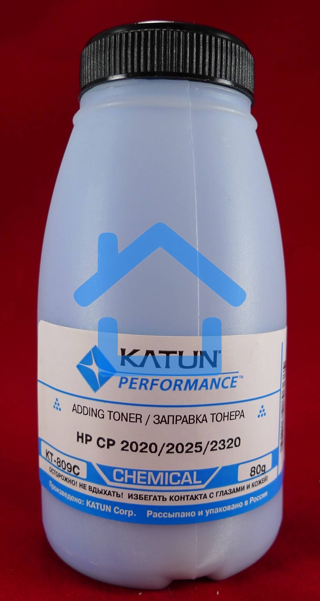 Тонер HP CP2020/2025/CM2320 Cyan, химический (фл.80г.) Katun фас. России
