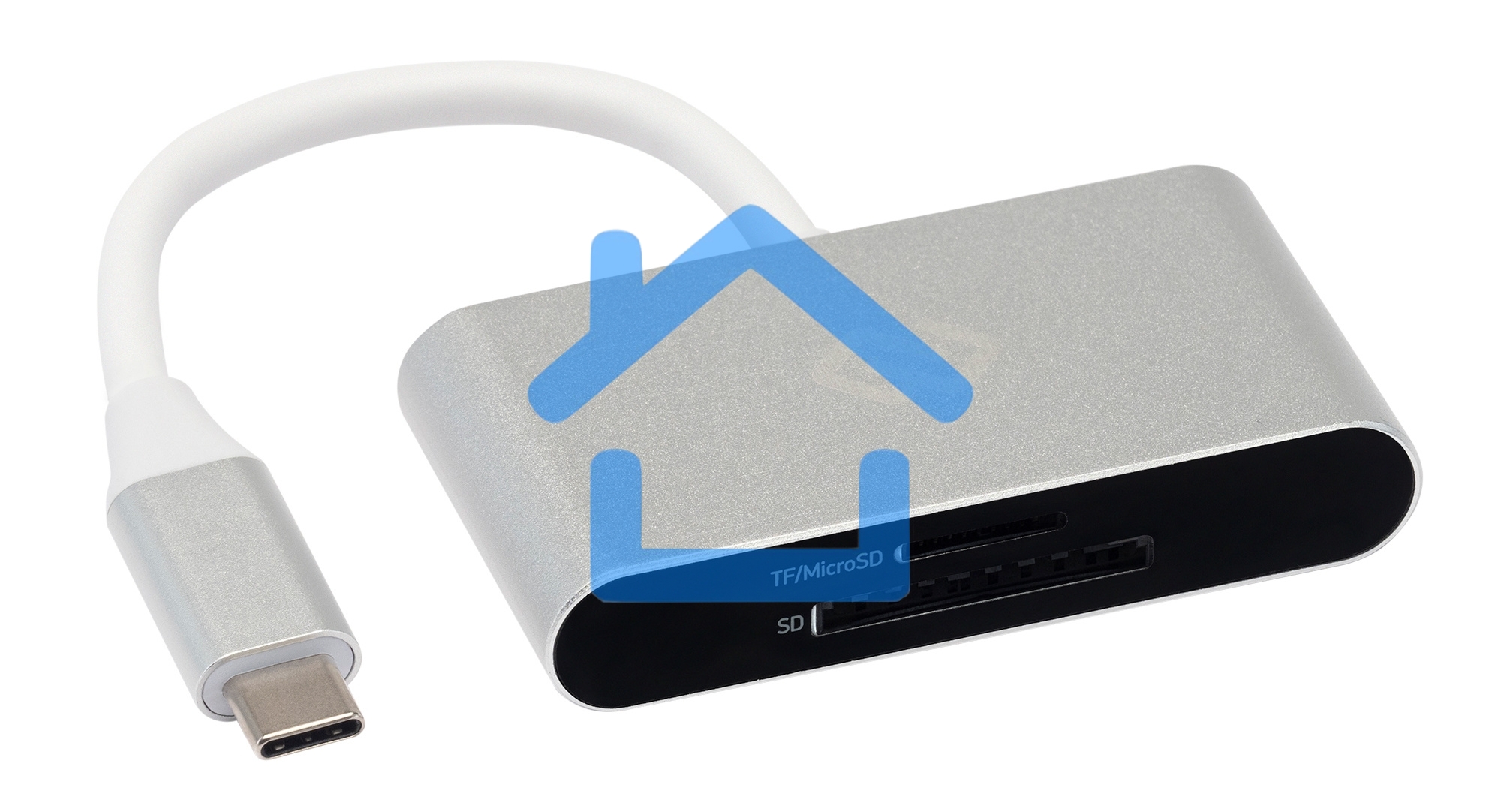 Устройство чтения карт памяти Type C Digma CR-С2501-S серебристый