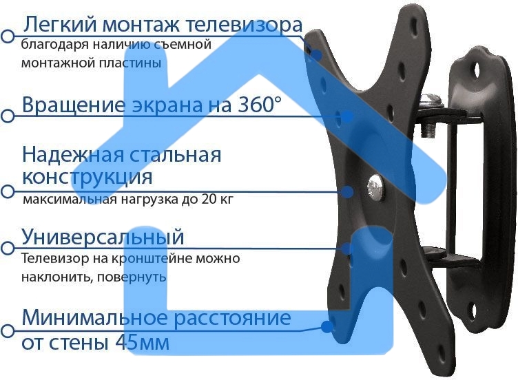 Кронштейн для телевизора Kromax GALACTIC-1 new черный 15