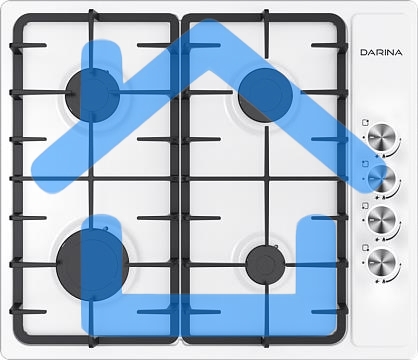 Газовая варочная панель Darina 1T1 BGM341 11 W, белая